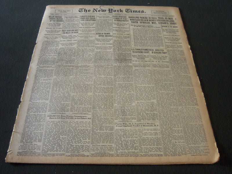 1926 NOV 9 NEW YORK TIMES - GORSLINE PICKED IN HALL TRIAL AS MAN - NT 6537