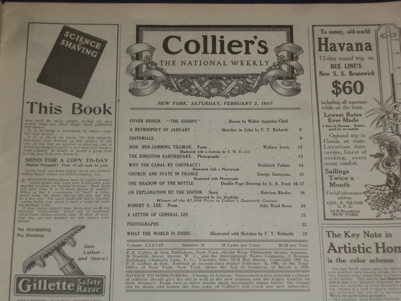 1907 FEBRUARY 2 COLLIER'S MAGAZINE - THE GOSSIPS - ST 6691