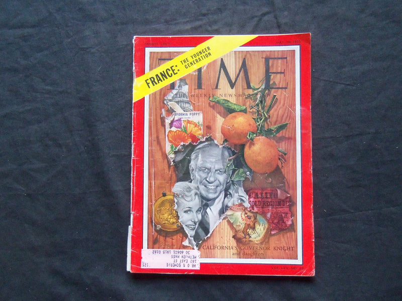 1955 MAY 30 TIME MAGAZINE - CALIFORNIA'S GOVERNOR GOODWIN KNIGHT - T 1487