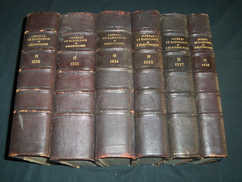 1932-1938 JOURNAL DE RADIOLOGIE ET D'ELECTROLOGIE BOUND VOLUMES LOT OF 6 - KD 6