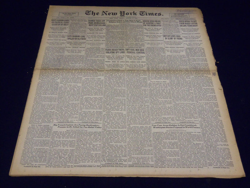 1931 AUGUST 7 NEW YORK TIMES - DIAMOND GANG SPILLED BEER - NT 4154