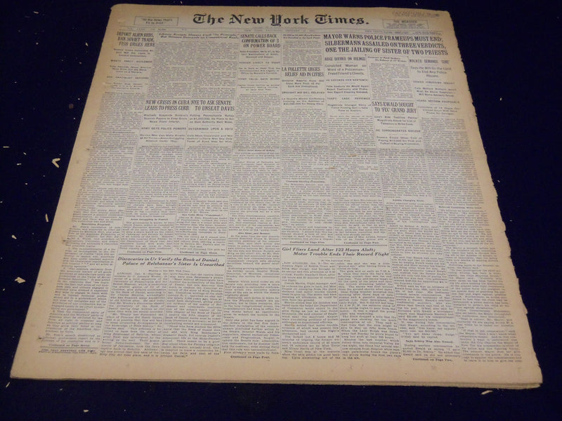 1931 JANUARY 10 NEW YORK TIMES - MAYOR WARNS POLICE FRAMEUPS MUST END - NT 2452