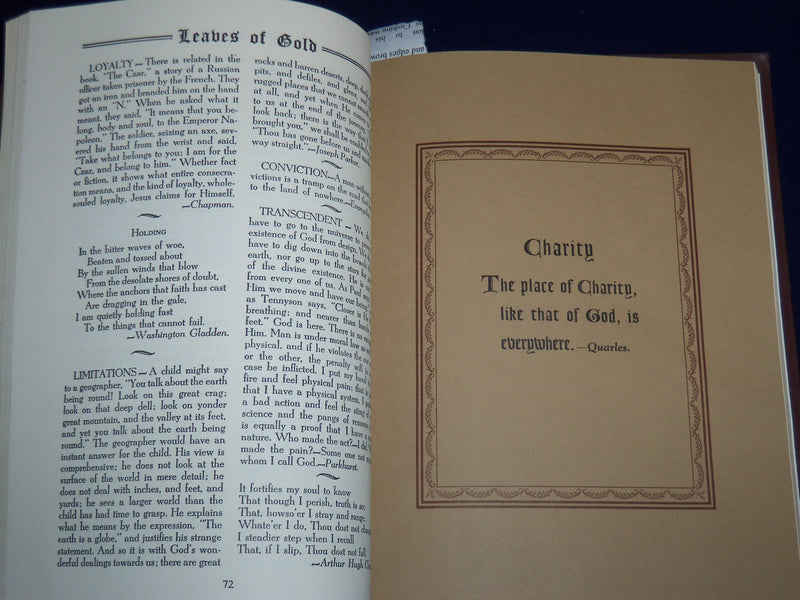 1964 LEAVES OF GOLD AN ANTHOLOGY BOOK BY CLYDE LYTLE - PRAYERS - KD 1378I