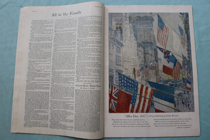 1918 AUGUST WOMAN'S HOME COMPANION MAGAZINE - GIRL ON WOODEN HORSE - E 24869