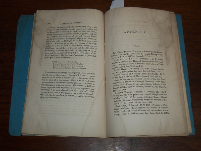 1859 ATKINSON ACADEMY ALUMNI ADDRESS BY JOSEPH B. FELT - K 1169