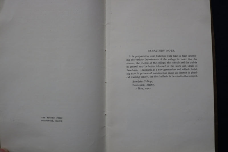 1912 APRIL BOWDOIN COLLEGE BULLETIN - PHYSICAL TRAINING SOFTCOVER BOOKLET- K 926