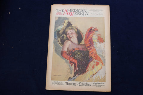 1947 SEP 28 AMERICAN WEEKLY MAGAZINE - HEROINES OF LITERATURE COVER - E 22638