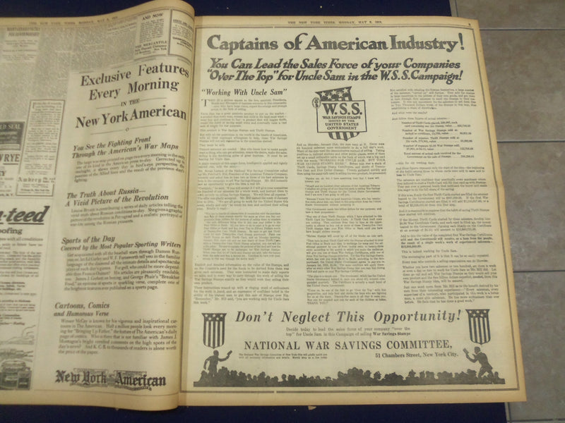 1918 MAY 6 NEW YORK TIMES - ALLIES PUSH GERMANS IN KEMMEL REGION - NT 8173