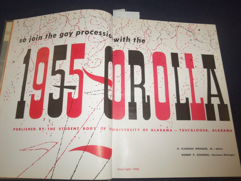 1955 THE COROLLA UNIV. OF ALABAMA YEARBOOK - TUSCALOOSA, AL- BART STARR -YB 2428