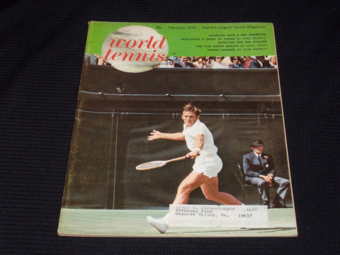 1970 FEBRUARY WORLD TENNIS MAGAZINE - TONY ROCHE FRONT COVER - E 3595