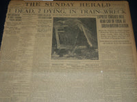 1908 NOVEMBER 29 THE BOSTON HERALD -TRAIN WRECK AT SOUTH BOSTON STATION - BH 216