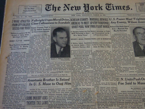 1951 MARCH 28 NEW YORK TIMES - 3 MORE CITY COLLEGE ATHLETES SEIZED - NT 5946