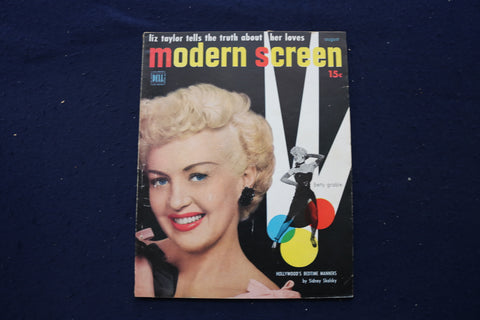 1951 AUGUST MODERN SCREEN MAGAZINE - BETTY GRABLE COVER - E 17311