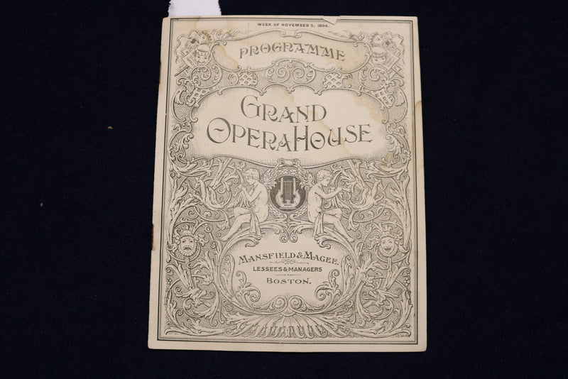 1894-1898 GRAND OPERA HOUSE PROGRAMMES - BOSTON - LOT OF 3 - K 1650