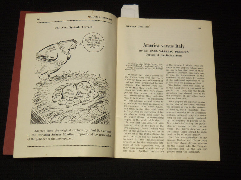 1958 BRIDGE QUARTERLY MAGAZINE - WORLD CHAMPIONSHIP ISSUE - K 1049