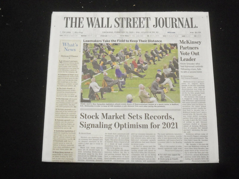 2021 FEBRUARY 25 THE WALL STREET JOURNAL - STOCK MARKET SETS RECORDS