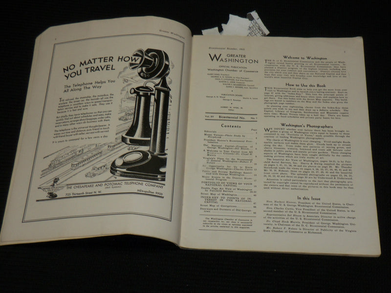 1932 GREATER WASHINGTON BICENTENNIAL NUMBER MAGAZINE - NICE PHOTOS - J 6948