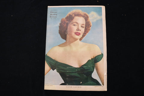 1951 JULY 22 CHICAGO SUNDAY TRIBUNE MAGAZINE - PIPER LAURIE COVER - E 26255