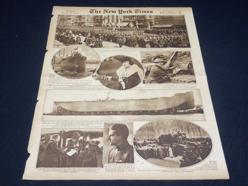 1918 MARCH 24 NEW YORK TIMES PICTURE SECTION NO. 8 & 9 - 69TH REGIMENT - NT 8803