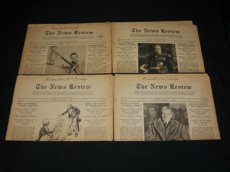 1931-1932 THE NEWS REVIEW NEWSPAPER LOT OF 17 ISSUES - NEW YORK CITY - O 314