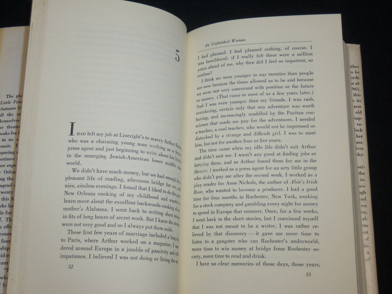 1969 AN UNFINISHED WOMAN HARDCOVER BOOK BY LILLIAN HELLMAN - KD 6587