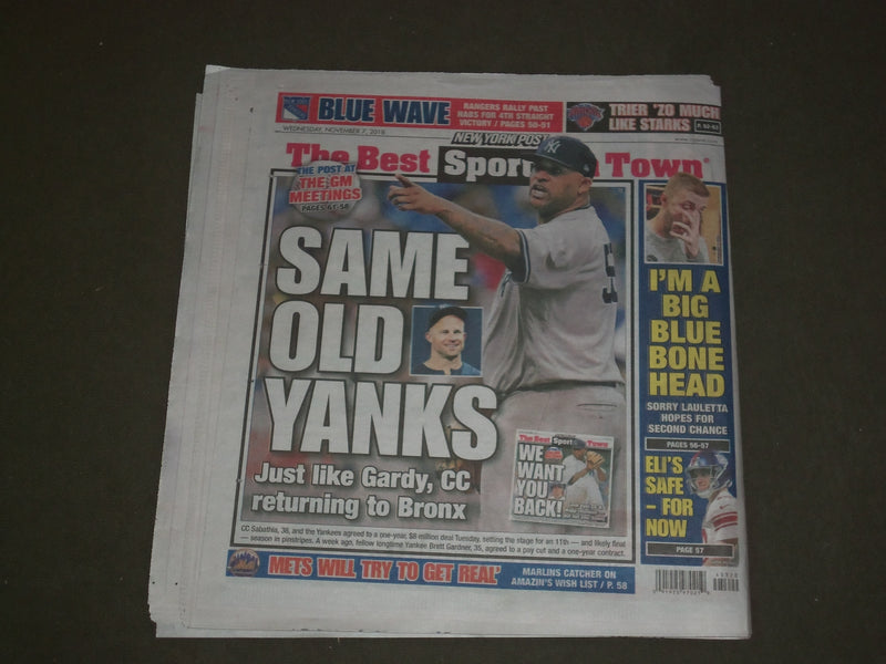 2018 NOVEMBER 7 NEW YORK POST NEWSPAPER-DEMS TAKE HOUSE-NY GOV ANDREW CUOMO WINS