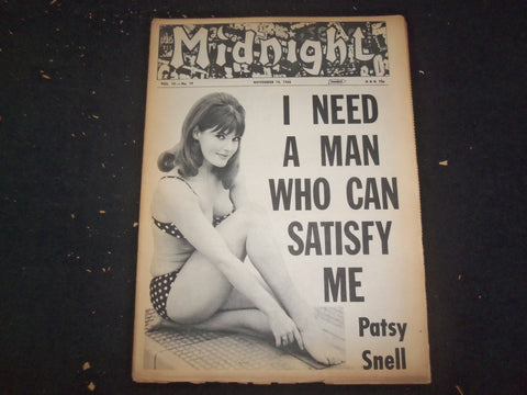1965 NOV 15 MIDNIGHT NEWSPAPER - PATSY SNELL: NEED MAN WHO SATISFIES ME- NP 7354