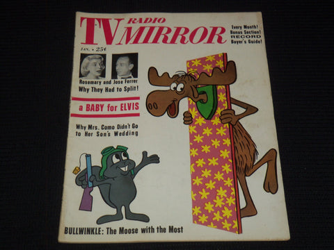 1962 JANUARY TV RADIO MIRROR MAGAZINE - BULLWINKLE COVER - E 15535