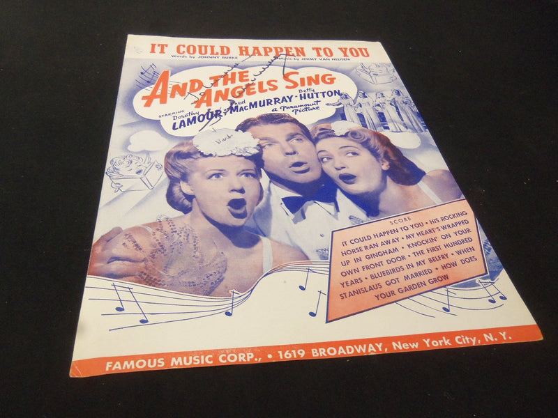 FRED MACMURRAY IT COULD HAPPEN TO YOU AUTOGRAPHED SHEET MUSIC - AM 18