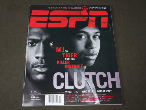 2001 MAY 28 ESPN MAGAZINE - MICHAEL JORDAN & TIGER WOODS COVER - CW 828