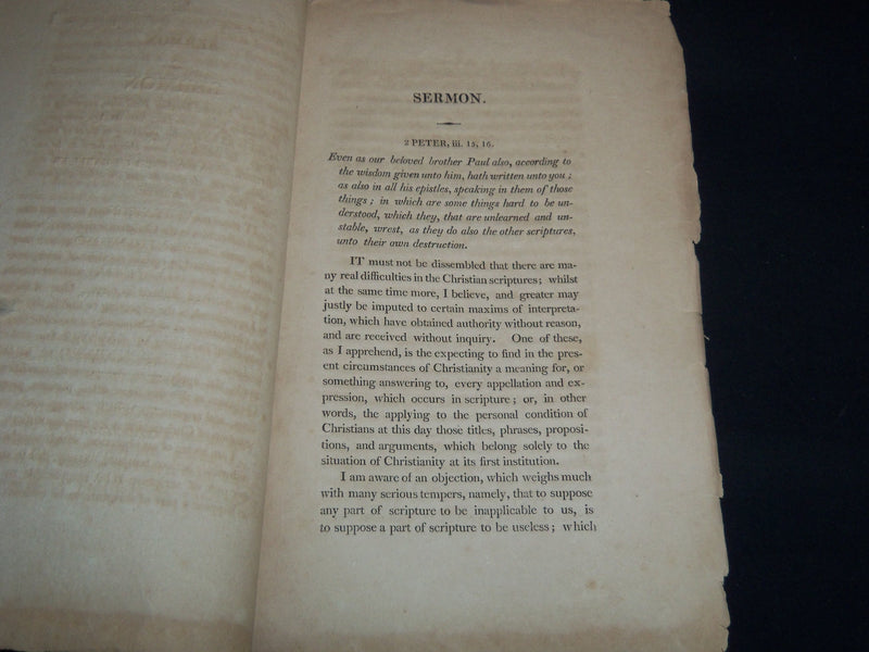1809 A SERMON OF REVEREND EDMUND BY WILLIAM PALEY - J 8857