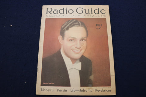 1935 DECEMBER 7 RADIO GUIDE MAGAZINE - JAMES MELTON COVER - E 9190