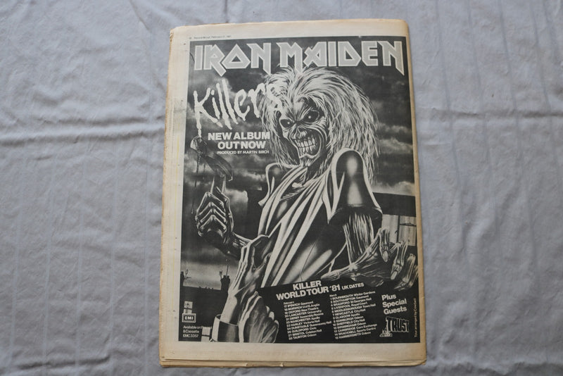 1981 FEBRUARY 21 RECORD MIRROR NEWSPAPER - GAVIN FRIDAY COVER - NP 9304