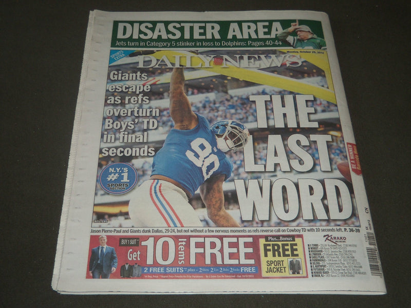 2012 OCTOBER 29 NEW YORK DAILY NEWS - CITY BRACES FOR A MONSTER - NP 2543