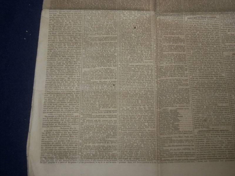1867 MAY 15 THE WORLD NEWSPAPER - JEFFERSON DAVIS - NP 5078