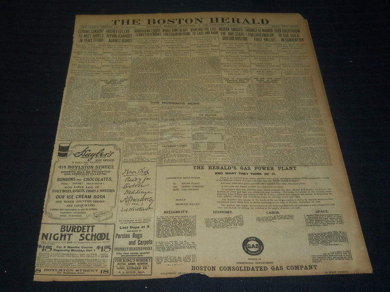 1906 SEPTEMBER 27 THE BOSTON HERALD - HEARST NAMED FOR GOVERNOR - BH 97