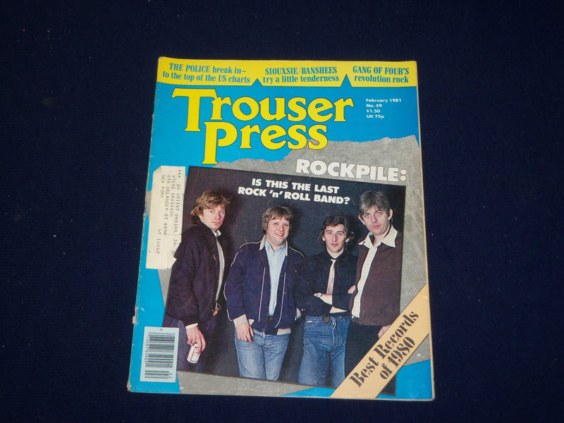 1981 FEBRUARY TROUSER PRESS MAGAZINE - ROCKPILE COVER - SP 9610