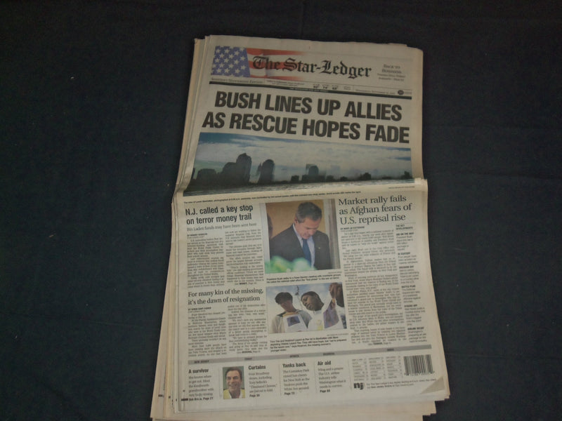 2001 SEPTEMBER 19 THE STAR-LEDGER NEWSPAPER - BUSH LINES UP ALLIES - NP 3478