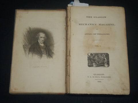 1824-1826 THE GLASGOW MECHANICS MAGAZINE VOLUME LOT OF 5 - JAMES WATT - KD 1960A