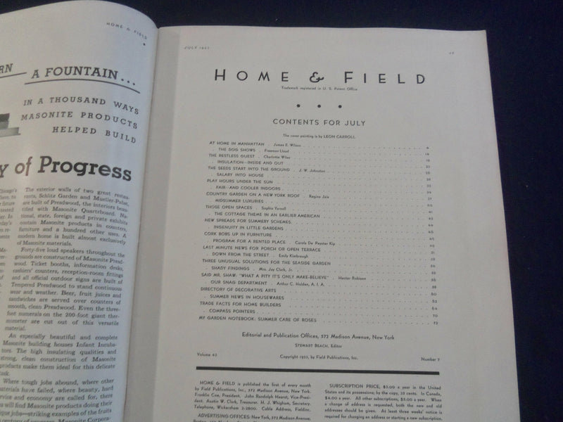 1933 JULY HOME & FIELD MAGAZINE - GREAT PHOTOS, STORIES & ADS - SP 1224D