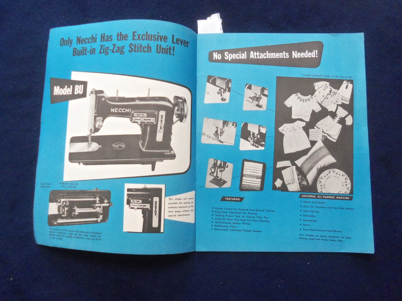 1949 NECCHI SEWING MACHINE CATALOG - J 9390