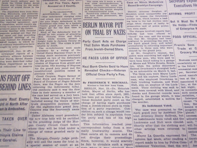 1935 NOVEMBER 14 NEW YORK TIMES - BERLIN MAYOR PPUT ON TRIAL BY NAZIS - NT 4863
