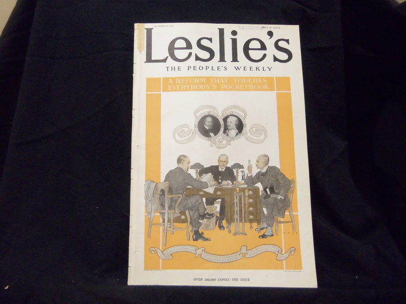 1912 OCT 24 LESLIE'S WEEKLY MAGAZINE - REFORM THAT TOUCHES POCKETBOOK - ST 1209