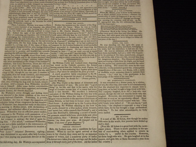 1826-1827 NEW YORK MIRROR AND LADIES GAZETTE BOUND VOLUME NO. 4 - KD 4675N