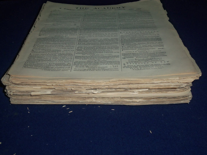 1878 THE ACADEMY WEEKLY REVIEW OF LITERATURE LOT OF 20 ISSUES - LONDON - O 2382
