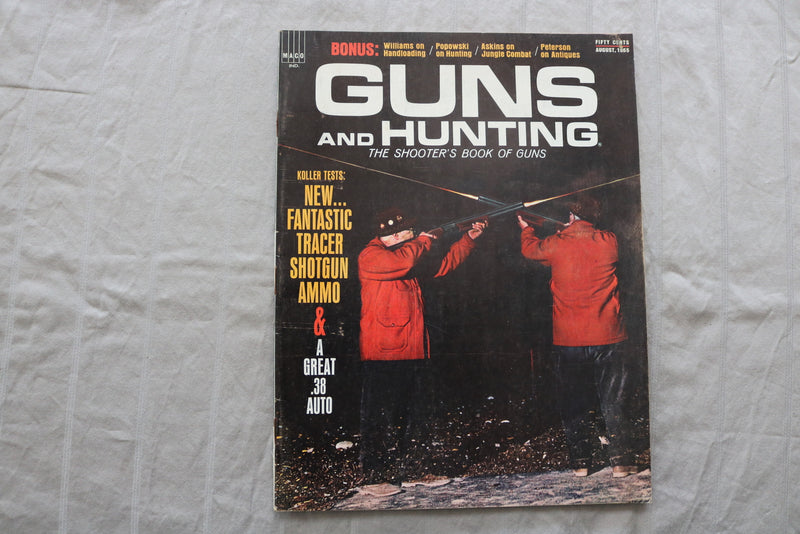 1965 AUGUST GUNS AND HUNTING MAGAZINE - TRACER SHOTGUN AMMO COVER - ST 3400U