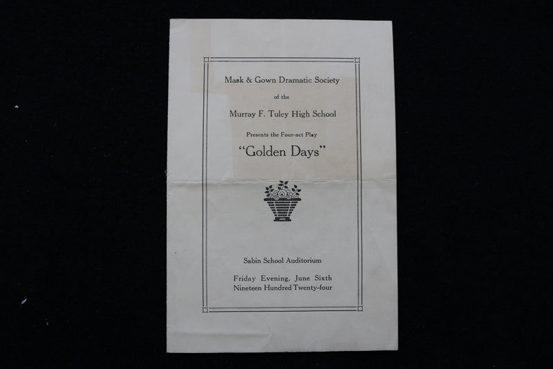 1924 JUNE 6 MURRAY F. TULEY HIGH SCHOOL GOLDEN DAYS PROGRAM - K 1882