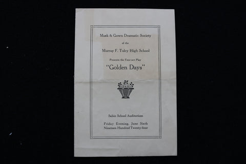 1924 JUNE 6 MURRAY F. TULEY HIGH SCHOOL GOLDEN DAYS PROGRAM - K 1882