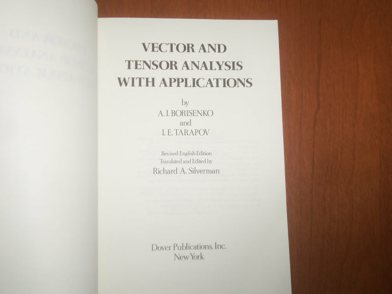 1979 VECTOR AND TENSOR ANALYSIS WITH APPLICATIONS BY BORISENKO & TARAPOV-KD 6700