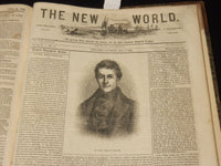 1842 JAN-JUL THE NEW WORLD JOURNAL BOUND VOLUME - DICKENS - LONGFELLOW - R 731P